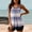 Multicolore, variante sur Frostluinai Maillots de Bain Tankini Rayés pour Femmes Maillots de Bain Plissés à Blocs de Couleur 2 Pcs Hauts de Tankini Amples avec Shorts de Plage Décontractés