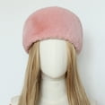 thumbnail image 3 of ATHJRT Classic Cossack Hats for Women Fashion Solid Color Headwear Winter Warm Fuzzy Fleece Caps Fisherman Trawlers Toboggans Hat Pink#01 Free Size, 3 of 4