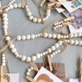 thumbnail image 6 of Wall Hanging Photo Display with Wooden Beads Garland, Collage Picture Frame for Boho Wall Decoration, Photo Holders with 18 Wood Clips, for Rustic Country Decor, Home, Nursery Room, Dorm Decor, 6 of 8