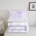 thumbnail image 5 of Manfei Purple Monogrammed A Design Full Size Comforter Sets,Geometric Grid Print Bedding Comforter Set,Reversible,3 Pieces,1 Comforter and 2 Pillowcases, 5 of 7