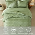thumbnail image 3 of Davulos Queen Comforter Sets Sage Green,3 Pieces Boho Bed in a Bag Shabby Chic Checkered Pattern Complete Bedding Sets for All Seasons（1 Comforter,2 Pillow Shams）, 3 of 9
