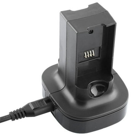 Xbox 360 Horizontal Stand For Xbox 360 2 Pack Rechargeable Battery Pack with Dual Charging Station Dock Charger Stand Base ()