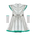 thumbnail image 6 of CHICTRY Kids Girls Alien Robot Astronaut Dance Sets Metallic Cap Sleeve A Line Dress with Tentacle Green-A 8, 6 of 7