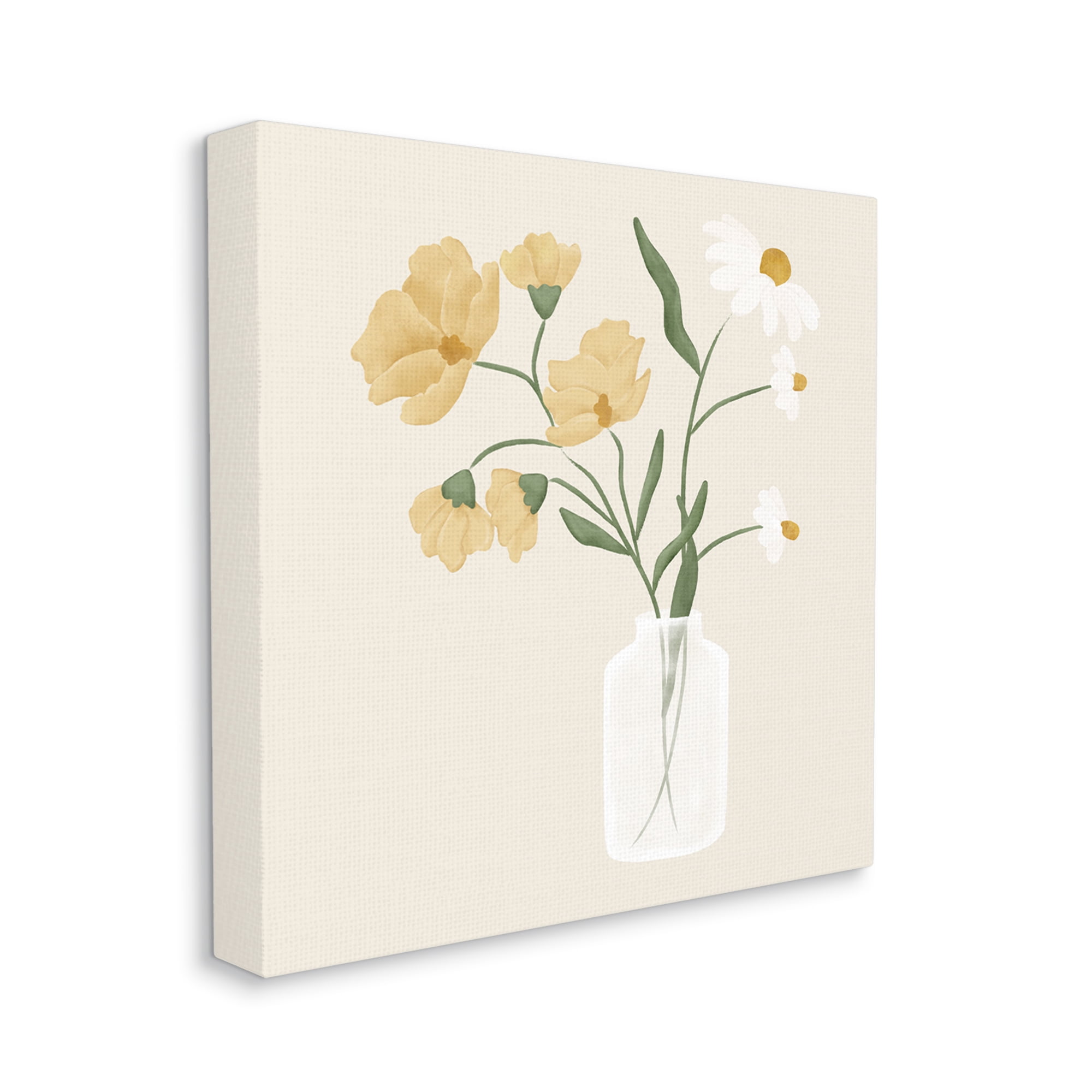 Stupell Casual Daisies Blossom Arrangement Botanical & Floral Painting Gallery Wrapped Canvas Print Wall Art