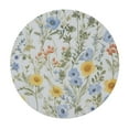 thumbnail image 2 of ONETECH  Blue Yellow Floral Leaf Round Table cover Summer Spring Wildflower Table Clothes Watercolor Flowers Table cover Washable Circle Table Cover for Picnic Dining Room Home Outdoor Decor, 2 of 7