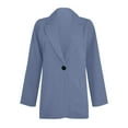 thumbnail image 5 of LYXSSBYX Women's Plus Solid Long Sleeve 2-Piece Suit, M, Blue, 5 of 5