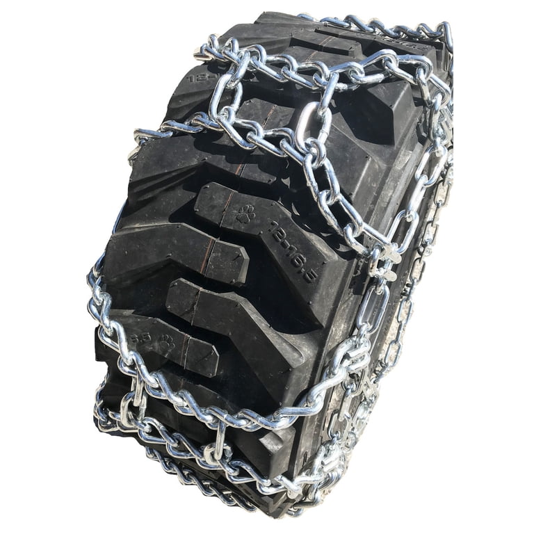 2-Link Tire Chains & Tensioners For Kubota Tractor 26x12x12 & 25x10x12 Tires - Zinc Plated