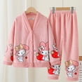 thumbnail image 3 of Cinnamoroll Anime Sanrioed Long Sleeve Pajamas Parent-Child Winter Kuromi Melody Kawaii Cute Coral Velvet Homewear Clothes Kids, 3 of 5