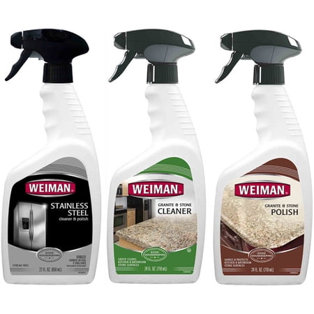 Weiman Granite And Stainless Steel Cleaner Polishing Care Set 3