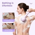 thumbnail image 2 of Electric Back Scrubber for Shower Body Brush, Waterproof Shower Body Scrubber for Cleansing, Massaging, Rechargeable Bath Brush for Kids & Adults with 2 Heads & 3 Speed Modes, Taro Purple, 2 of 9