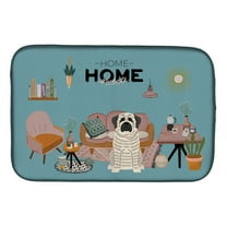 White Mastiff Brindle Sweet Home Dish Drying Mat