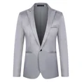 thumbnail image 3 of Men's Lightweight Casual Blazer Single Button Regular Fit Black Size Medium, 3 of 8