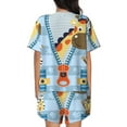 thumbnail image 3 of Bixox Women's Giraffe Come Out From Zipper Printed Pajama Set 2 Piece Lounge Set Top and Shorts Soft Pajamas, Shorts with Pockets, 3 of 7