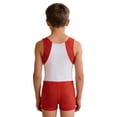 thumbnail image 5 of Aislor Boys Sleeveless Gymnastics Leotard with Shorts Set Dance Gym Workout Jumpsuit 6-16 White 14, 5 of 7