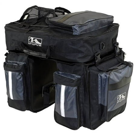 Traveller Pannier - M-Wave 3 Pc Traveler Pannier Bag in Black and Silver