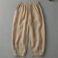 thumbnail image 4 of FNFYFH Clearance Women's Plus Size Linen Pants for Summer Breathable Solid, 4 of 4