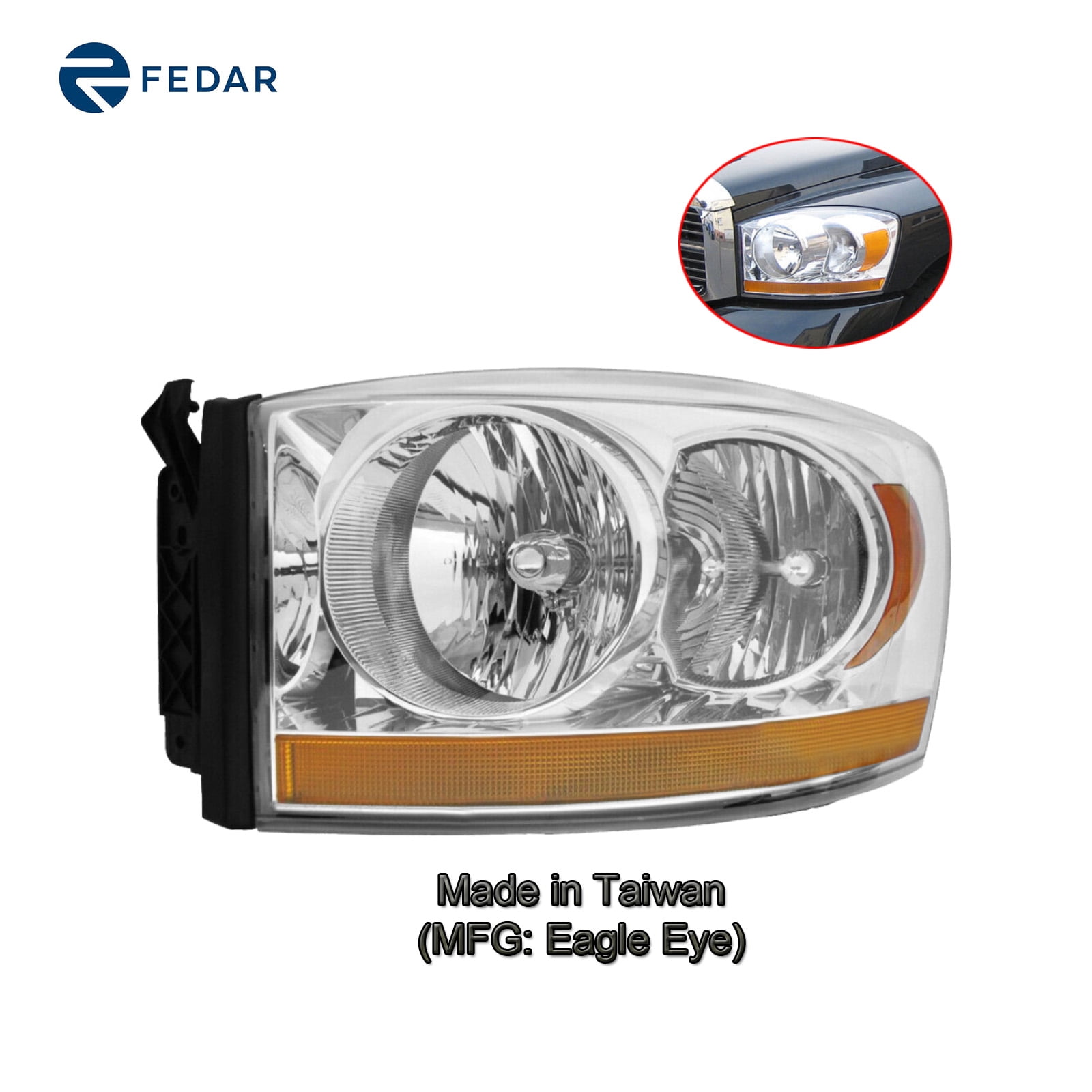 Headlight Lamp Fit 2006 Dodge Ram 1500 Mega Cab/2500/3500/Pickup Driver
