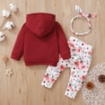 thumbnail image 6 of PatPat Baby Clothes for Girls Long-sleeve Floral Hoodie Pants and Headband Set,6-9 Months, 6 of 8