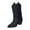 Black, variant on Brown Women'S Vintage Western Style Pointed Toe Chunky Heel Flared Leg Boots Mid Calf Boots Comfortable Non-Slip Winter Shoes - Weight 1.32 Lb