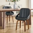 thumbnail image 5 of TEWLOSS Swivel Dining Chair Set of 2, Black PU Leather Mid Century Kitchen Chairs, 5 of 8