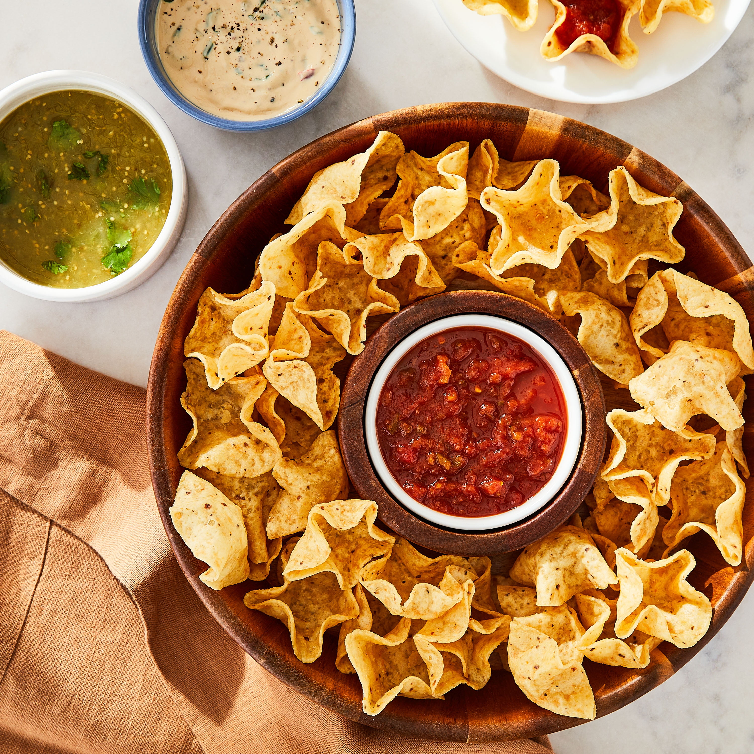 (4 pack) Great Value Original Dippers Bowlz Tortilla Chips Party Size, 14.5 oz