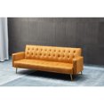 thumbnail image 3 of Velvet Bed Ginger, Golden Metal Legs, 3, Comfortable In Compact Space Space Small Area, 3 of 5