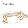 thumbnail image 2 of Marble Coffee Table, 47'' Sintered Stone Coffee Table for Living Room,Gold Center Table with Metal Leg, Modern Center Table for Living Room, 2 of 7