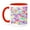Red/White, variant on 3drose, Pretty Pastel Bubble Heart Design, 15oz Two-tone Red Mug