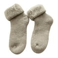 thumbnail image 2 of MSJUHEG Fuzzy Socks,Slipper Socks,Fluffy Socks,Bearpaw Socks,Cloud Socks,Wool Socks Winter Stockings Thickened with Country Sub Warm Ski Yarn Socks Khaki A, 2 of 4