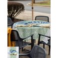 thumbnail image 5 of Outdoor Tablecloths with Umbrella Hole & Zipper, Blue Coastal Starfish 54x54 Inch Square Tablecloths, Grey Sage Green Nautical Coral Summer Waterproof Table Cloth, Patio/Pool/Picnic Table Covers, 5 of 8