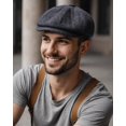 thumbnail image 2 of Kukuzhu Newsboy Cap for Men, Irish Newsies Hat Classic 8 Panel Wool Blend for Old Man Cabbie Driving, 2 of 6