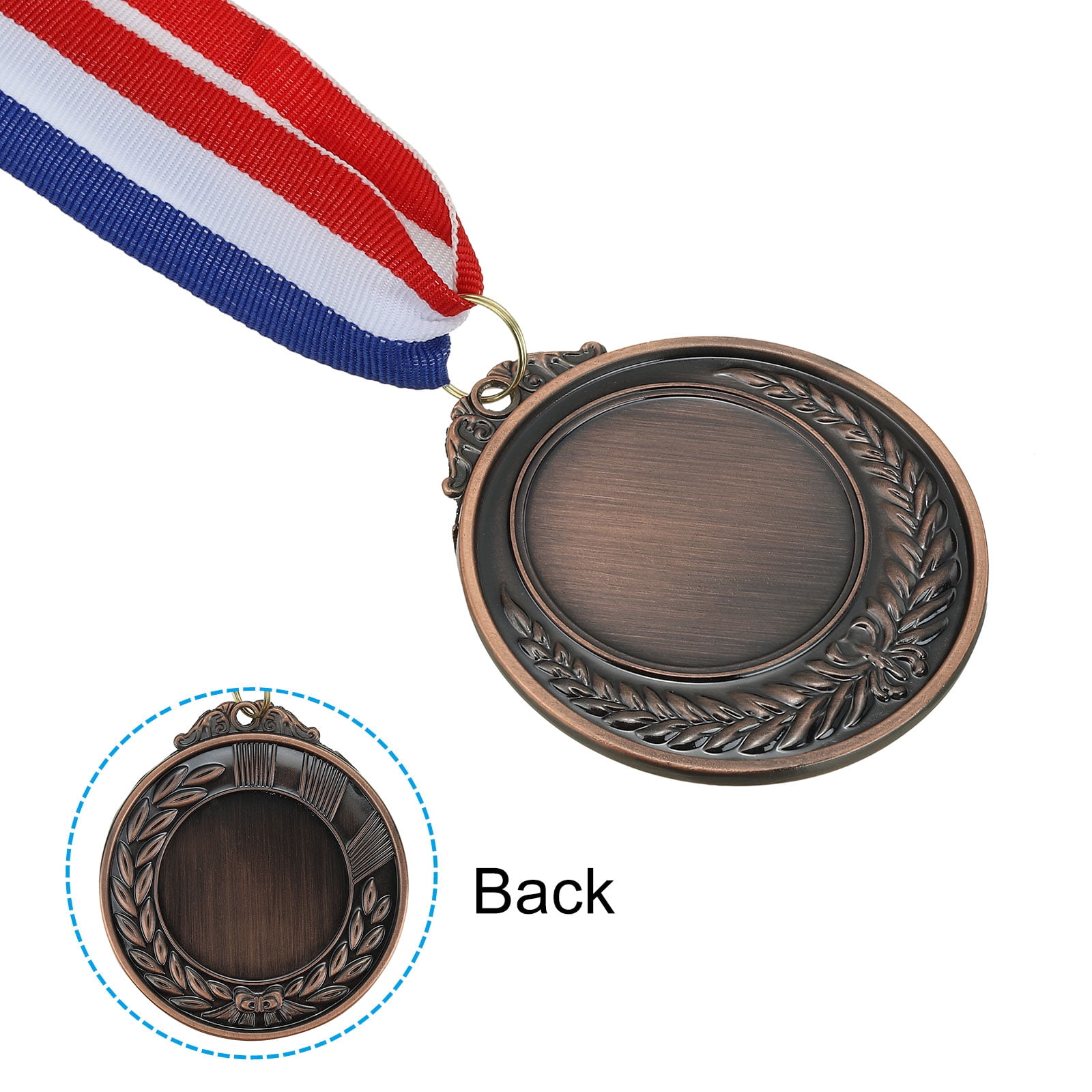 Uxcell Blank Award Medals, 10 Pack Bronze Award Medal with Neck Ribbon, Make Your Medals Kit