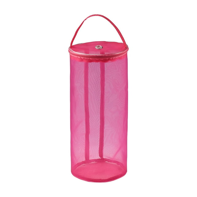 Bolsa de malla para guardar hilo de lana, ideal para tejer y ganchillo (rosa roja)