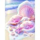 thumbnail image 1 of Pintura de diamantes para adultos, conchas marinas rosas, pintura de diamantes 5d completa, playa de fantasía, 30 x 40 cm, kit de diamantes para niños, punto de cruz de diamantes de imitación Crys, 1 of 5
