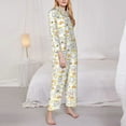 thumbnail image 5 of Wukai Rabbit And Milk Tea Print Women's Pajama Set - Soft Long Sleeve Sleepwear for Comfort and Style-X-Large, 5 of 9