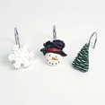 thumbnail image 4 of Door Towel Rack 12Pcs Shower Curtain Hooks Christmas Theme Resin Snowman Snowflake Tree Curtain Rings For Bathroom, 4 of 9