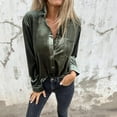 thumbnail image 3 of Uootdi Long Sleeve Tops Gift for Women Velvet Shirts Oversized Button Down Lapel Velvet Shirt Christmas Velour Blouse Top Retro T, 3 of 4