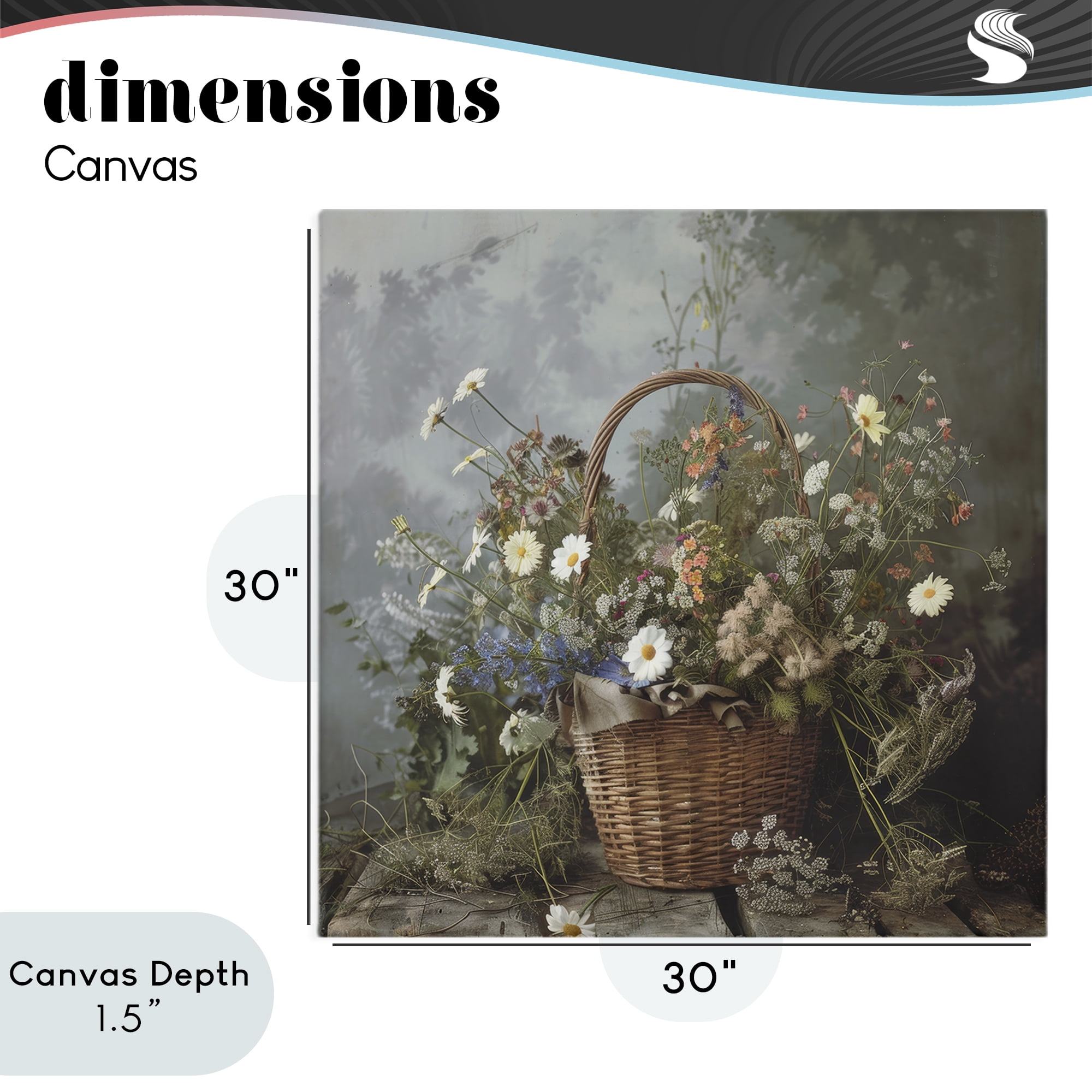 Stupell Industries Floral Basket Still Life Canvas Wall Art, design by Lazar Studio