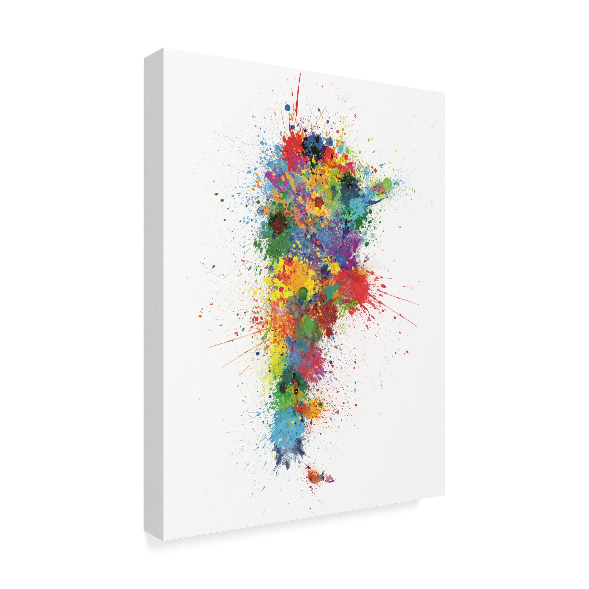 Trademark Fine Art 'Argentina Paint Splashes Map' Canvas Art by Michael Tompsett