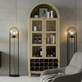thumbnail image 6 of 70" Tall White Engineered Wood Arched Wine Cabinet with 18-Bottle Rack, 6 of 8