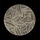 thumbnail image 1 of 6 Pack Round Pressed Vinyl Placemats Metallic Place Mat Laminated Leaf Placemats Non-Slip Heat Insulation Kitchen Washable Table Mats Decoration Gold, 1 of 4