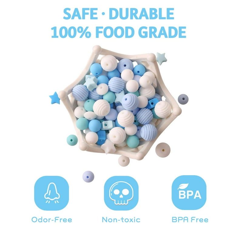 Baby Silicone Beads 100pcs BPA Free Beads Mint Series DIY Jewelry