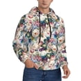 thumbnail image 2 of Honeii Rose Flowers Pattern Mens Hoodies Men's Loose Sleeve Sweatshirt,Pullover Hooded Sweatshirt for Men,Essentials Hoodie-3X-Large, 2 of 7