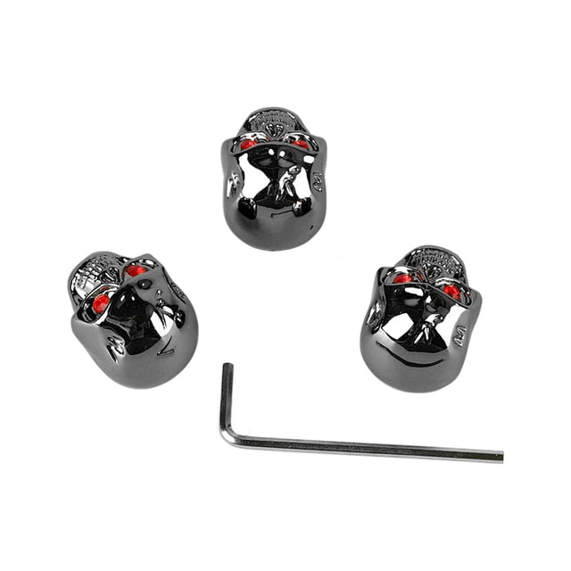 Electric Guitar Skull Knobs, Versatile Calm Personalized Look Metal Corrosion Resistant Smooth Electric Guitar Skull Head for Guitarists for Performance GD304 Black