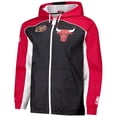 thumbnail image 2 of Men's Mitchell & Ness Black/Red Chicago Bulls Hardwood Classics Big Shot Premium Full-Zip Windbreaker Jacket, 2 of 3