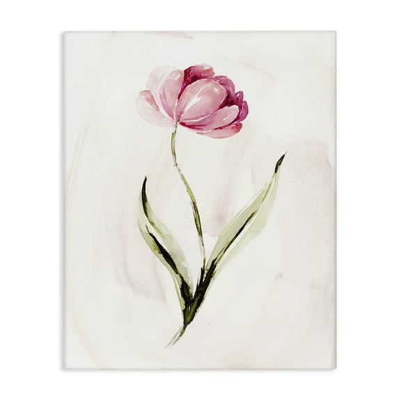 Stupell Industries Modern Pink Blossom Sprig Floral Painting Wrapped Canvas Canvas Art Print Wall Art, 16 x 20