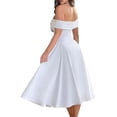 thumbnail image 2 of Women'S Off the Shoulder Cocktail Maxi Dress Sleeveless Casual A Line Elegant Flowy Formal Dresses White XXL, 2 of 7