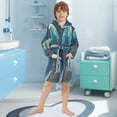 thumbnail image 5 of FORMRS Kids Bathrobe Unisex Hooded Robe Toddler Pajamas Sleepwear, Size 7-9T, Blue Planet, 5 of 7