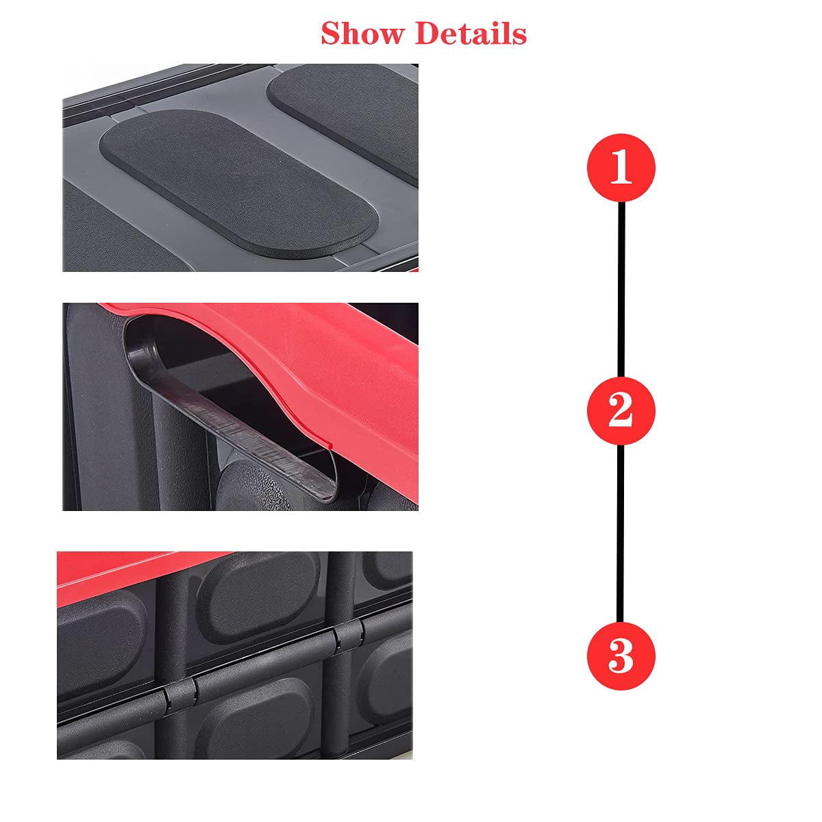 30 Liter Collapsible Storage Bin With Lid  Durable Plastic Folding Crate Stackable Box Organizer Container For Keepsake Photos Office Wardrobe Bookshelf Etc.