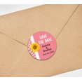 thumbnail image 3 of Darling Souvenir Round 45 Pcs Sunflower Save The Date Stickers Wedding Personalized Bride Groom Names And Date Envelope Seals - Peach, 3 of 4